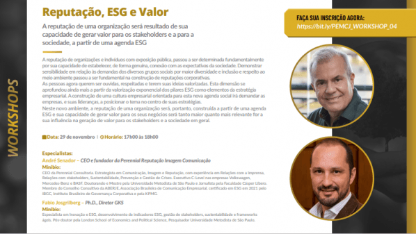 Banner Reputação, ESG e Valor