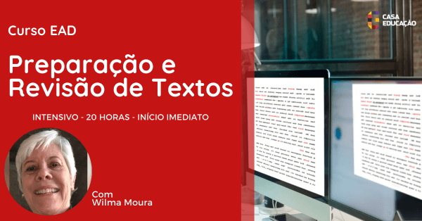 Banner Curso Preparação e Revisão de Textos|EAD