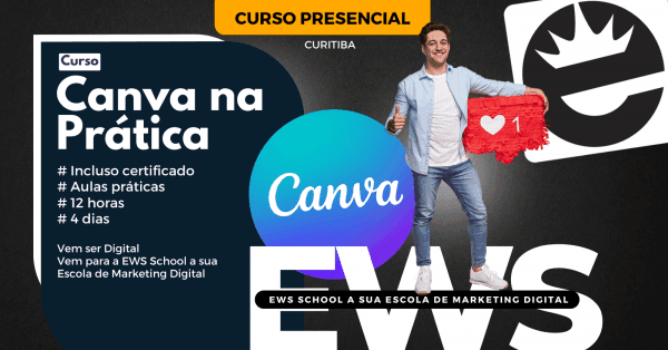 Banner CURSO CANVA NA PRÁTICA PRESENCIAL EM CURITIBA SET2025