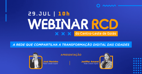 Banner Webinar das Cidades Digitais da Região Centro-Leste de Goiás
