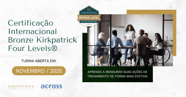 Banner Certificação Internacional Kirkpatrick Four Levels® | Nível Bronze | Turma NOVEMBRO/2025