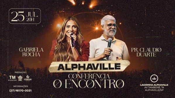 Banner GABRIELA ROCHA E CLAUDIO DUARTE NA LAGOINHA ALPHAVILLE SP - CONFERÊNCIA O ENCONTRO