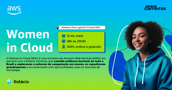 Banner ESTÁCIO CARREIRAS | Women In Cloud 2025