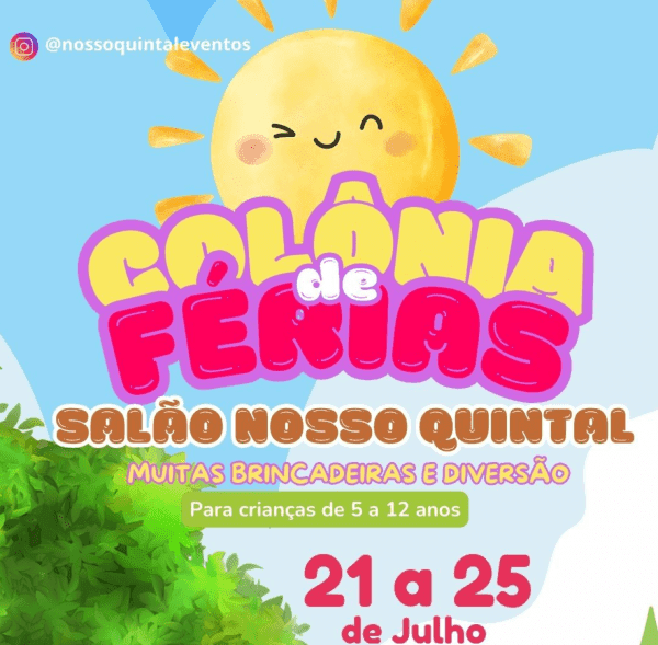 Banner Colônia de Férias no Nosso Quintal Eventos