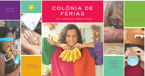 Banner Colônia de Férias - Na Cozinha com a Kapim