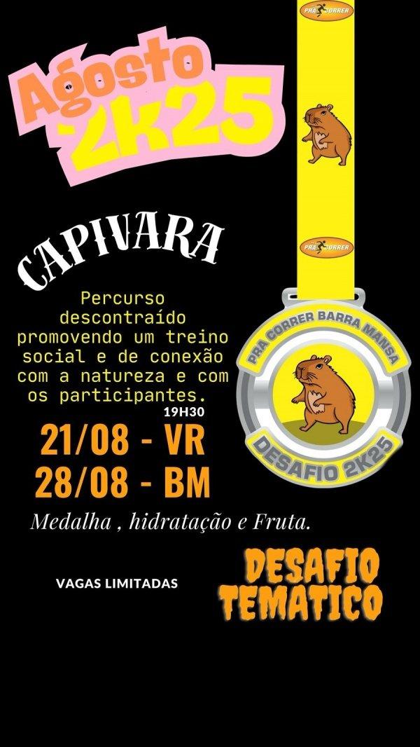 Banner DESAFIO TEMÁTICO PRA CORRER ETAPA CAPIVARA 5KM