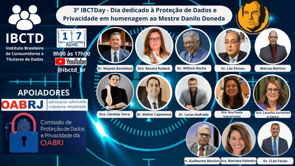 Banner 3° IBCTDay - Um dia dedicado a Proteção de Dados e Privacidade em Homenagem ao Mestre Danilo Doneda