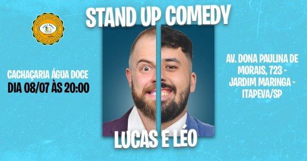 Banner Stand Up Comedy - Lucas e Léo na Água Doce Cachaçaria