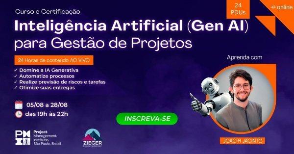 Banner Curso Inteligência Artificial Generativa para Gestão de Projetos - Turma 04