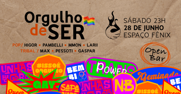 Banner FÊNIX PRIDE: SÁBADO (Open Bar)
