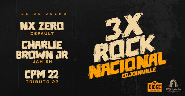 3 X Rock Nacional em Joinville - Sympla